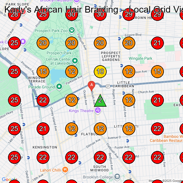 Kady's African Hair Braiding GeoGrid visibility map for Hair Salon in Brooklyn